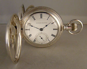 ILLINOIS RAILWAY REGULATOR STERLING SILVER HUNTER CASE 18s POCKET WATCH YEAR1881