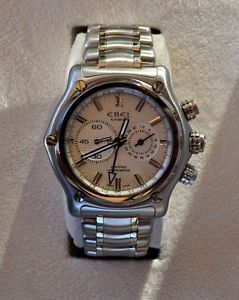 Ebel 1911 BTR Chronograph GMT Stainless Steel Chronograph White Dial