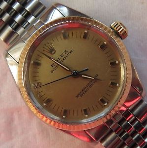 Rolex Oyster Perpetual steel and 18k yellow gold Ref. 6551. Boxed