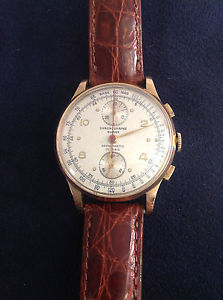 Men's Vintage Chronographe Suisse Cie 18k Gold Watch 17 Jewels Antimagneitc