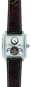 Yonger and Bresson Men's YBH 8304L-03 Automatic Brown Crocodile Calfskin Watch