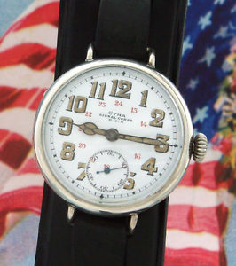 Historic WWI Era Cyma Signal Corps Wristwatch w/ 24hr Porcelain Dial - SERVICED