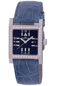 Fortis Women's 628.14.71 LC Spacematic Automatic Diamond Blue Leather Date Watch