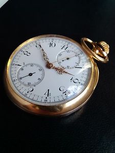 J.J.Badollet CHRONOGRAPH Pocket Watch 18k Gold