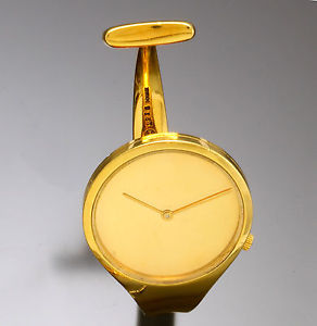 Rare Ladies 18K Green Gold George Jensen Model 336 Massive Bracelet Watch