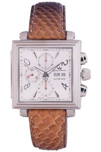 Yonger and Bresson Men's YBH 8304C-02 Brown Snakeskin Chrono Day and Date Watch
