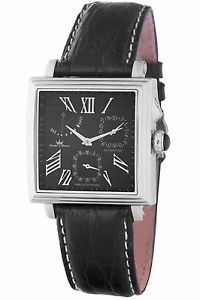 Yonger & Bresson Men's YBH 8304H-01 Automatic Black Crocodile Band Date Watch