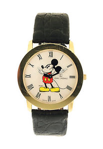 Jean Lassale for Disney 18k Yellow Gold and Mother-of-Pearl Mickey Mouse Wris...