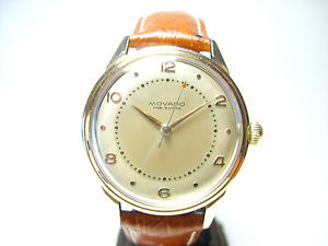 MOVADO SUPERBE MONTRE VINTAGE EN OR 18K MASSIF ANNEE 1950 35MM HORS COURONNE