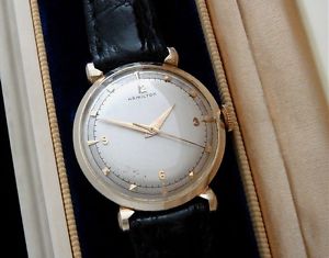 Magnificent Men's 1955 Hamilton Solid 14k Gold Dress Wristwatch w/Box -SERVICED!