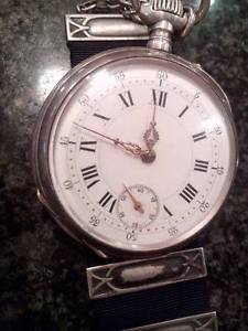SWISS CHRONOGRAPH POCKET WATCH ANTIQUE STERLING SILVER 0.800 Est 1880