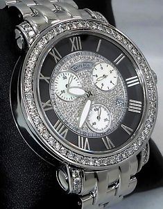 Benny & Co Chronograph Factory MOP Diamonds Dial & Bezel Steel 44.5mm SM549 MINT