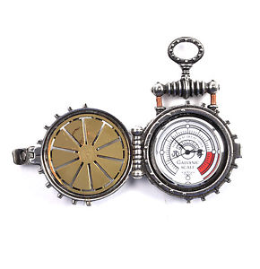 Solar Powered Turbine EER Pewter Steampunk Fob Pocket Watch
