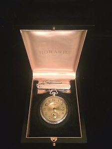 E. Howard Watch Co.  14K White Gold Pocket Watch, 14K Fab w Pocket Knife