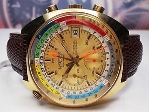 WAKMANN REGATTA CHRONOGRAPH DATE PLATED AUTOMATIC MEN'S WATCH, LEMANIA 1341