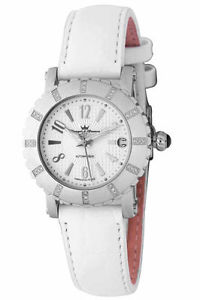 Yonger and Bresson Women's YBD 8302N1-02 Automatic White Leather Diamonds Watch