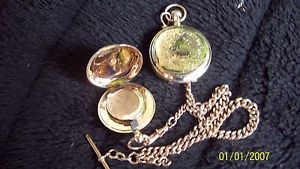 1885 8K SOLID GOLD BROOKLYN EAGLE ILLINOIS POCKET WATCH ENSEMBLE      ECT