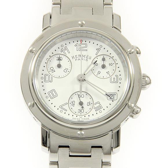 Used[B] Watch Hermes CL1.310 Clipper Chrono Quartz White Arabic J4R