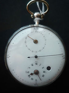 Pocket Watch rare regulator dial center second calender verge escapement 1800