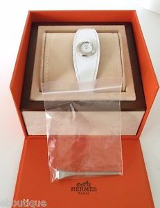 HERMES Faubourg Manchette Watch White Epsom Diamond  Brand new style! $2850+