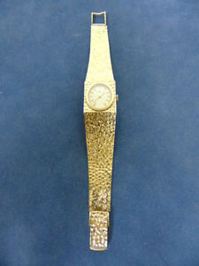 WOMENS VINTAGE ESTATE SOLID 14K YELLOW GOLD NUGGET ANGELUS WATCH 49.6g