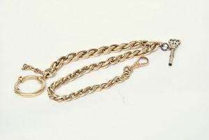 35.6 Gram Yellow Gold Pocket Watch Fob Key & Chain Accessory