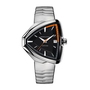 Ventura Elvis80 Black Dial Stainless Steel Men's Watch