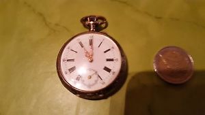 Unique red silver pocketwatch with 6 rubis