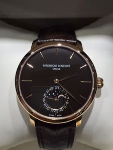 Frederique Constant Mens FC705C4S9 Slim Line 18K Rose Gold Swiss Automatic Watch