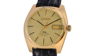 Used Watch Men Citizen Rheopearl Automatic Champagne Yellow Gold C6L