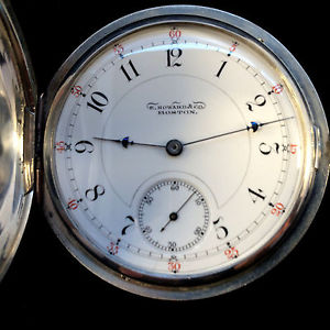 18s 15Jewel Howard M1X *Rare* Moorhouse Dial Fancy Silver Hunter Case Extra Fine