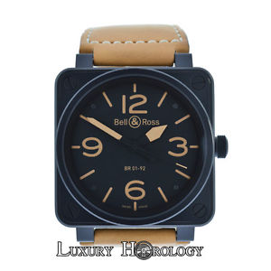 Authentic Men's Bell & Ross BR01-92-S PVD 46mm Automatic Under Warranty Watch
