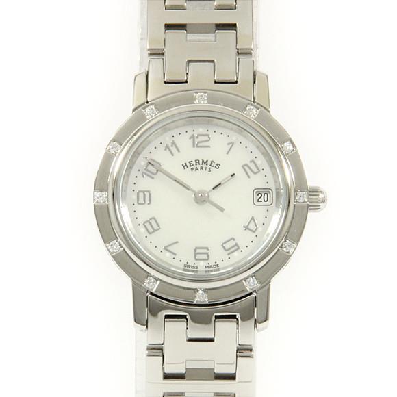 Used[B] Watch Hermes CL4.230 Clipper nacres / 12P Quartz White Shell Arabic C4X