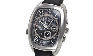 Used Watch Men Citizen Kanpanora Perpetual Calendar quartz gray stainless D7C