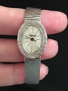 VINTAGE JULES JURGENSON Antique rare 14k WG White GOLD LADIE'S watch WRISTWATCH