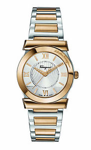 Ferragamo Women's FI1010013 Vega Gold IP Steel Silver Dial Date Watch