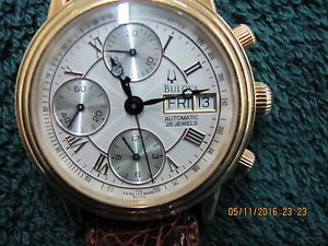 18K BULOVA MENS SOLID GOLD  WATCH 60C00