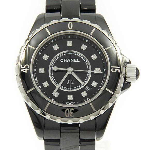 Used[B] Watch Chanel H1625 J12 33mm ceramic 12P Quartz Black Diamond R6V