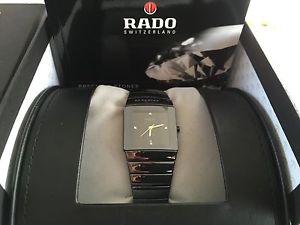 Reloj Rado Diastar Jubile Talla Mediana UNISEX Cerámica Negra con 4 diamantes