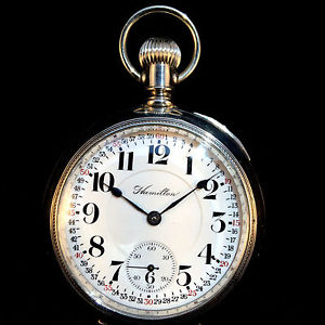 Hamilto 18s 23Jewel 946 Railroad Fancy 4oz. Silver Case Monty. Dial Extra Fine