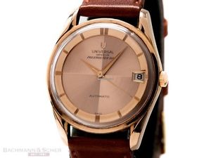 Vintage watch Universal Geneve POLEROUTER date ER1441 microrotor 215 rosegold