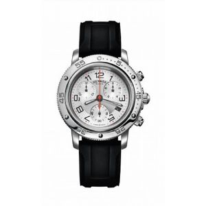 HERMES CLIPPER CHRONO QUARTZ WATCH WITH RUBBER STRAP