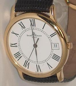Baume et Mercier Amazing Modern Solid 18K Gold Swiss Made Dress Watch For Men