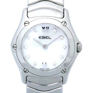 Auth EBEL Classic Wave Women's Quartz SS&Diamond box&warranty 156156