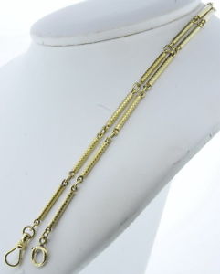 14k Yellow Gold 14 Inch Fancy Link Pocket Watch Chain Accessory