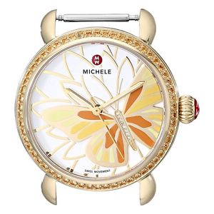 MICHELE Womens MW05D41B0996 Analog Display Swiss Quartz Gold Watch