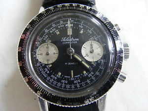 VERY RARE OLLECH & WAJS CHRONOGRAPH SELECTRON COMPUTER MENS WATCH c1960s