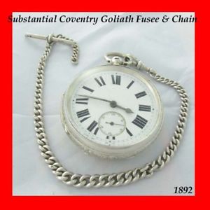 Substantial Fusee Coventry Goliath Watch & Chain 1892