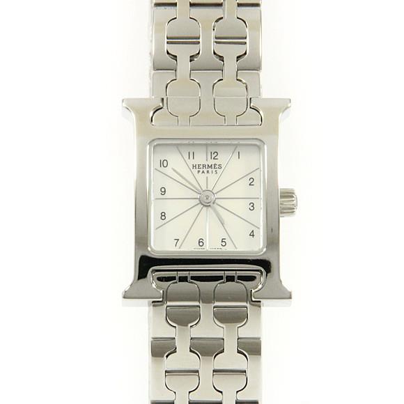 Used[B] Watch Hermes HH1.110 H Watch Quartz White Shell Arabic O2Z