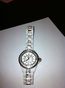 Chanel J12 Quartz White Ceramic with Diamonds